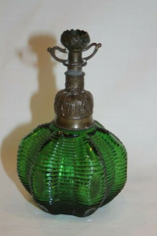Vintage Blue and Green Depression Glass Perfume Bottles 3