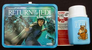 Vintage Return Of The Jedi Lunchbox & Thermos Star Wars (1983) C - 8.  5/9.  5 Minty