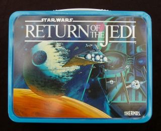 Vintage RETURN OF THE JEDI Lunchbox & Thermos Star Wars (1983) C - 8.  5/9.  5 Minty 3