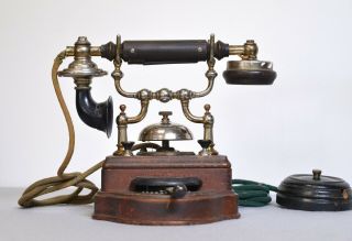 Antique L.  M.  Ericsson Wooden Desktop Telephone Switchboard 1928 VG 2
