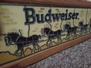 RARE FIND - Budweiser Clydesdale stained glass looking pool table light 10