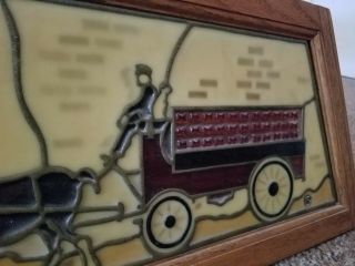 RARE FIND - Budweiser Clydesdale stained glass looking pool table light 11