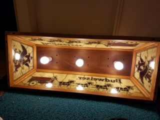 RARE FIND - Budweiser Clydesdale stained glass looking pool table light 12