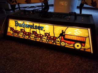 Rare Find - Budweiser Clydesdale Stained Glass Looking Pool Table Light