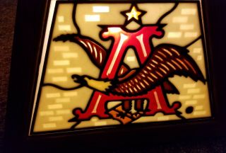 RARE FIND - Budweiser Clydesdale stained glass looking pool table light 4
