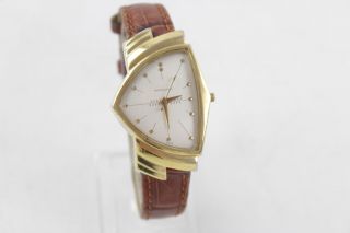 Vintage Gents Hamilton Ventura Registered Edition 18ct Gold Plate Wristwatch