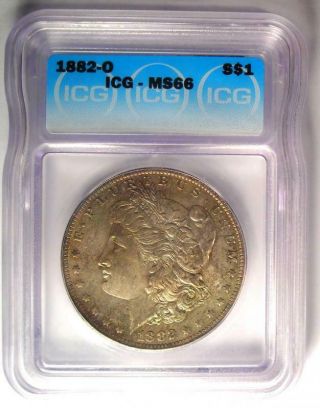 1882 - O Morgan Silver Dollar $1 Coin - ICG MS66 - Rare in MS66 - $3750 Book Value 2