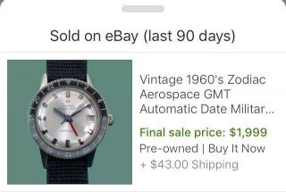 Vintage Zodiac Aerospace GMT Automatic Military Pilots Watch Diver Bakelite Mens 6