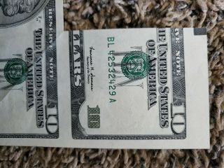 Rare 1999 Multiple Error $10 dollar bill 5