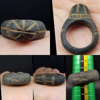 Roman Old Rare Unique Carved Stone Lovely Ring 15