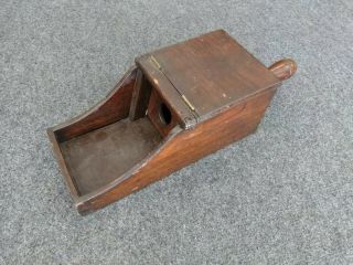 Primitive Antique Wood Lodge Voting Ballot Box Turned Handle No Marbles Unsigned