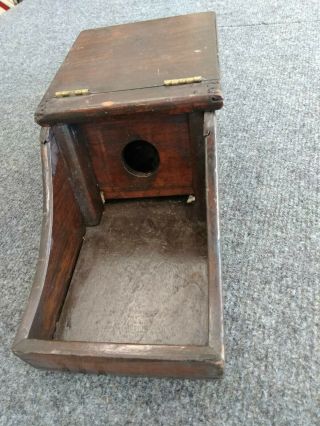 Primitive Antique Wood Lodge Voting Ballot Box Turned Handle No Marbles Unsigned 2