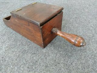 Primitive Antique Wood Lodge Voting Ballot Box Turned Handle No Marbles Unsigned 3