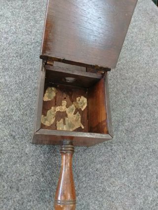 Primitive Antique Wood Lodge Voting Ballot Box Turned Handle No Marbles Unsigned 4