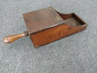 Primitive Antique Wood Lodge Voting Ballot Box Turned Handle No Marbles Unsigned 5