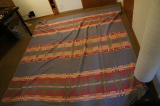 STUNNING vintage Pendleton Westland Wovens Wool Native Aztec Blanket HUGE 2