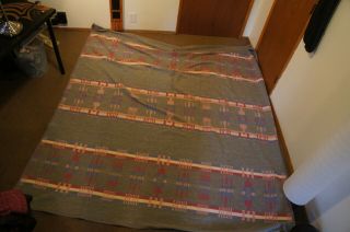 STUNNING vintage Pendleton Westland Wovens Wool Native Aztec Blanket HUGE 5