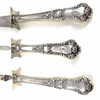 Gorham Baronial - Old Sterling Silver Carving Set (monogrammed - " L ")