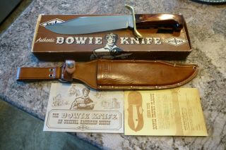Vintage Western W49h Bowie Knife,  Minty Cond W/box/sheath/papers,  Made Usa Frship