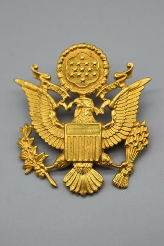 Ww2 Us Army Military Officer Cap/hat Badge Emblem Insignia By N.  S.  Meyer Inc.  Ny