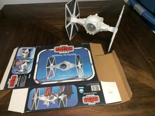 Vintage Star Wars Imperial Tie Fighter Complete W/ Box White Flat Box