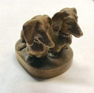 Vintage W.  u.  M.  Heinzeller German Carved Wood Dachshund Dogs Black Forest 2