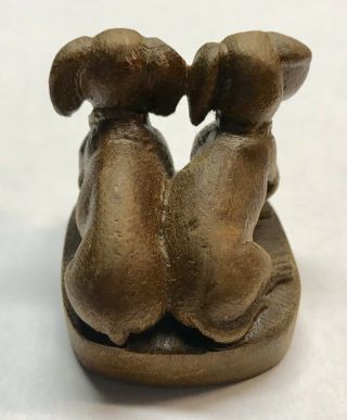 Vintage W.  u.  M.  Heinzeller German Carved Wood Dachshund Dogs Black Forest 4