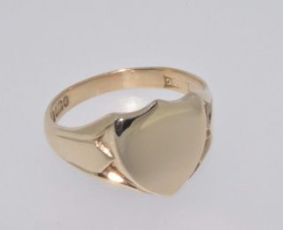 9ct Yellow Gold Shield Signet Ring London 1958 Size V