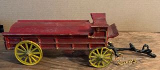 Vintage Antique Hubley Arcade Kenton Cast Iron Horse Wagon Rare Red