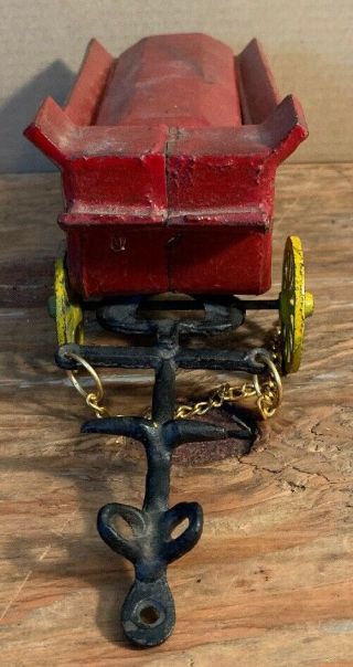 Vintage Antique Hubley Arcade Kenton Cast Iron Horse Wagon Rare Red 2