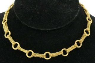 Vintage Heavy 18k Gold Italy Multi - Chain & 11.  5mm Ring Link Necklace