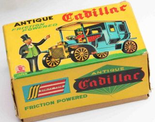 Vintage 1950s Japanese Sss Friction Tin Toy Car,  W/ Box - Antique Cadillac