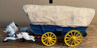 Vintage Antique Hubley Arcade Kenton Conestoga Wagon Rare Complete Ec