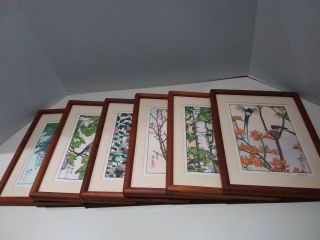 Toshi Yoshida Japanese Woodblock Print Set Franklin Bird Series Signed Rare