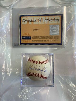 Derek Sanderson Jeter Signed Autographed Baseball (full Name) Steiner Very Rare