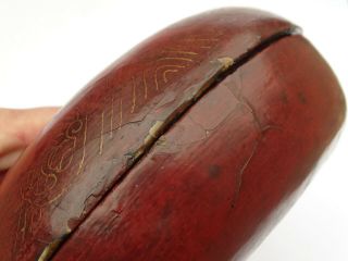 19th C.  Antique Edo - Meiji Period Japanese Red & Gold Lacquer Round Box 8
