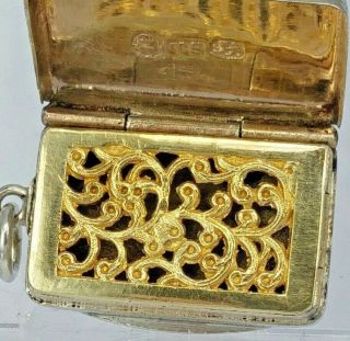 1826 Georgian Ladies Vinaigrette Pierced Gold Gilt Grille “ Emma”