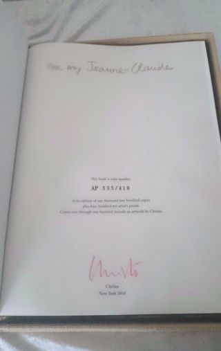 CHRISTO & JEANNE - CLAUDE artists HAND SIGNED Numbered HB BOOK 75 AP RARE 4