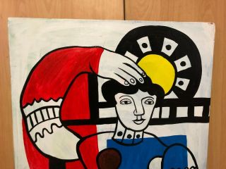 FERNAND LEGER OIL PAINTING ON CANVAS SIGNED RARE 20  X 23.  5 2