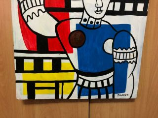 FERNAND LEGER OIL PAINTING ON CANVAS SIGNED RARE 20  X 23.  5 4