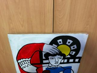 FERNAND LEGER OIL PAINTING ON CANVAS SIGNED RARE 20  X 23.  5 5