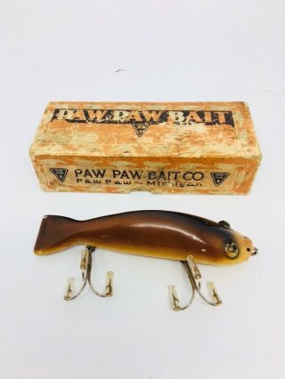 Vintage Tough Paw Paw Bait Co Bullhead Fishing Lure 2
