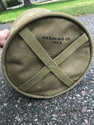ANCHOR vtg 1943 WWII US ARMY military CANVAS water BUCKET bag COLLAPSIBLE tanker 3