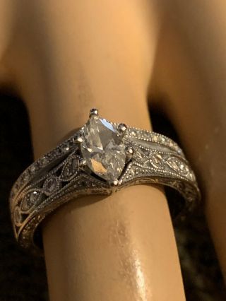 Neil Lane Marquise Wedding Set Engagement Ring Wedding Band Vintage Filigree