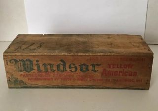 Vintage 2 Pound Windsor Wooden Cheese Box Pasteurized American Cheese Wisconsin 2