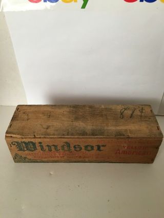 Vintage 2 Pound Windsor Wooden Cheese Box Pasteurized American Cheese Wisconsin 3