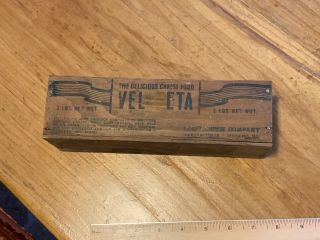 Vintage Wooden Velveeta Cheese Box 2lb.