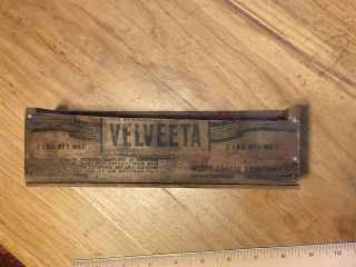 Vintage Wooden Velveeta Cheese Box 2lb. 2
