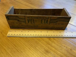 Vintage Wooden Velveeta Cheese Box 2lb. 3