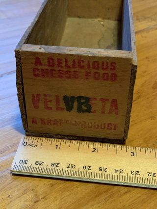 Vintage Wooden Velveeta Cheese Box 2lb. 4